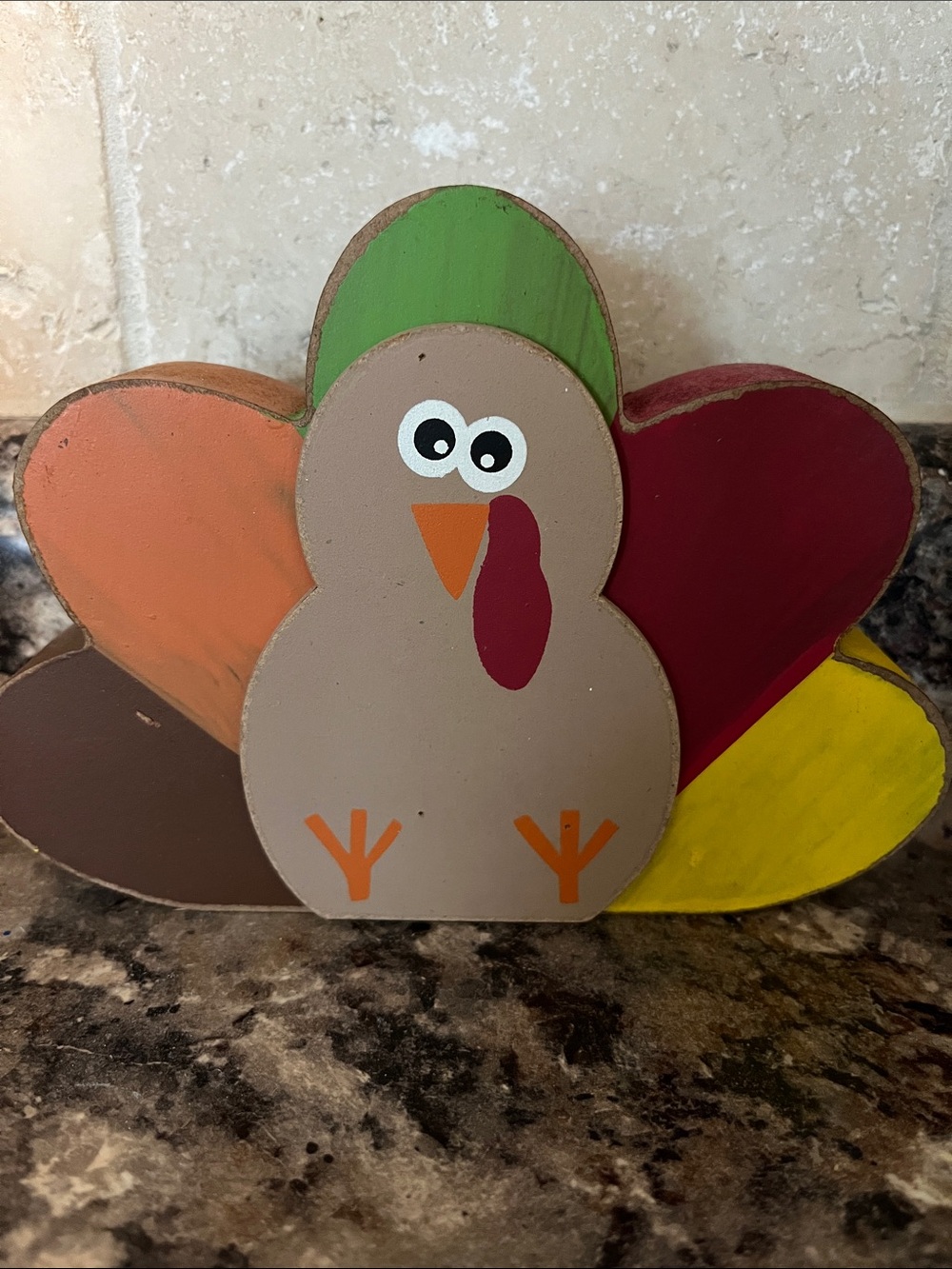 Wood Tier Tray Fall Hand-Painted Wooden Turkey Décor - Holiday Decor